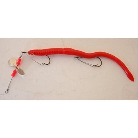 Creme Scoundrel Rigged Worm, 6, Red, 1 Rig And Spare Weedless 0102-3-1